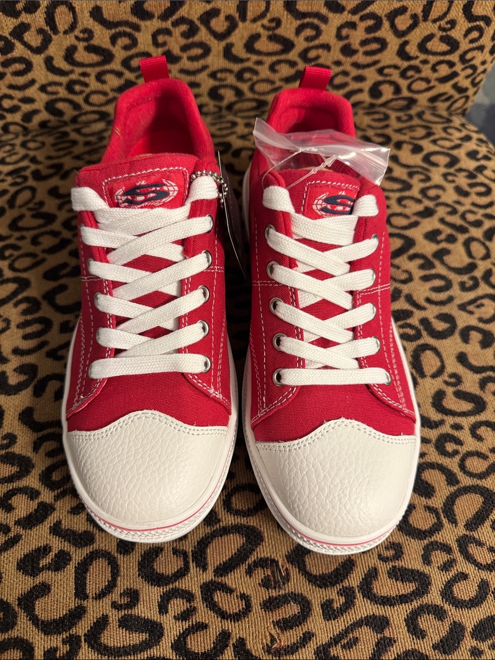 Skechers Street Red and White Low-Top Sneakers- NWT-Box